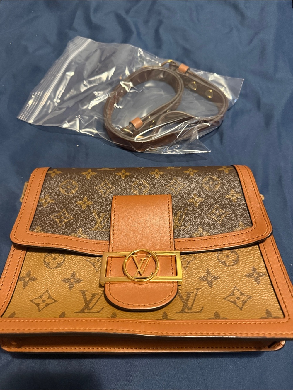 Louis Vuitton Dauphine Monogram Two-Tone Brown & Tan Crossbody Bag
